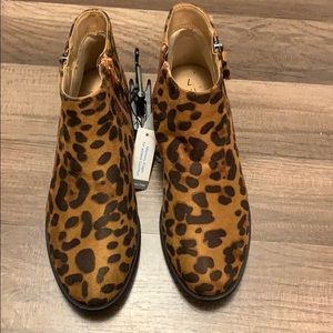 Leopard ankle boots